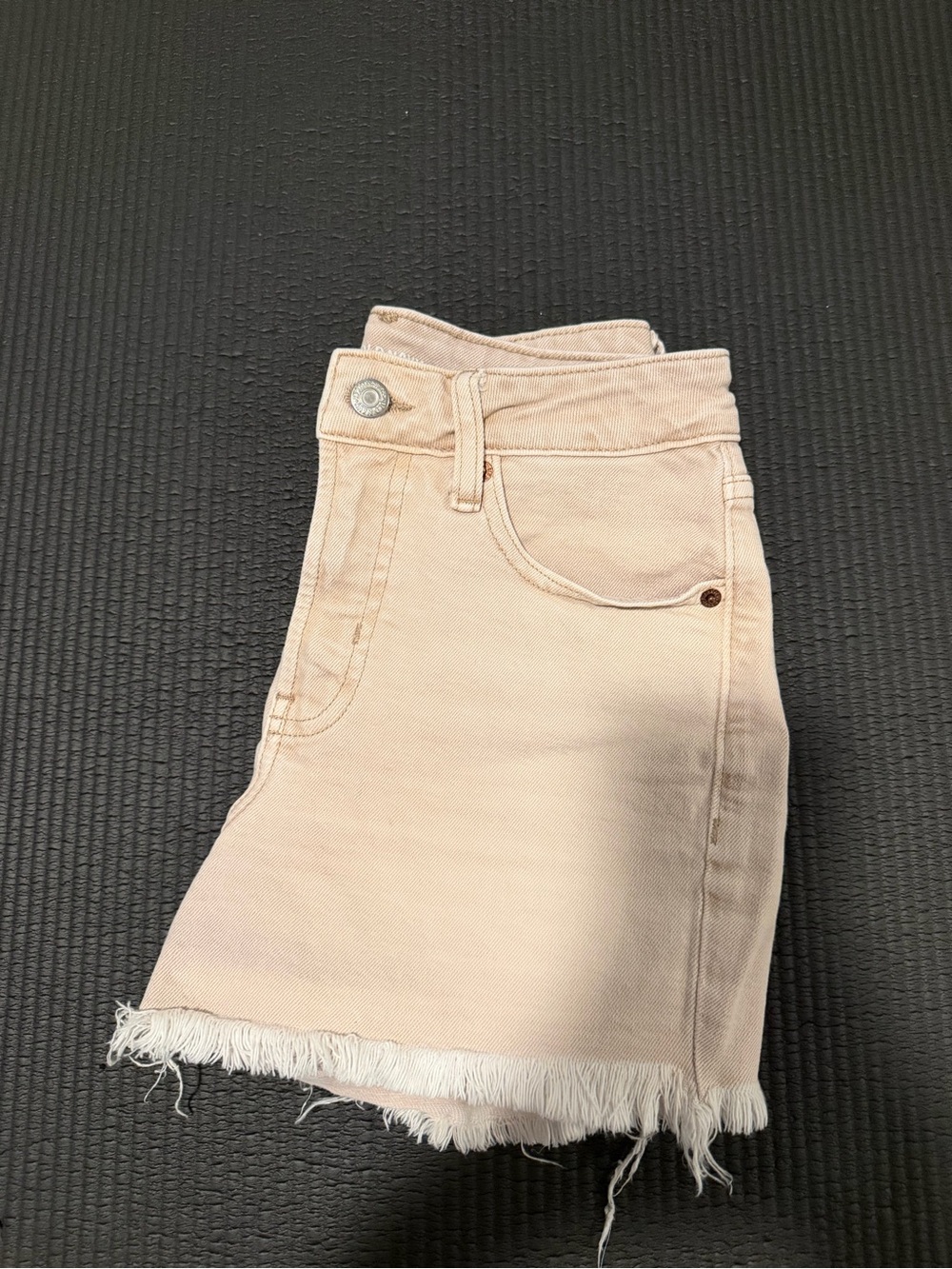 Old Navy Beige Frayed Hem Denim Mini Skirt